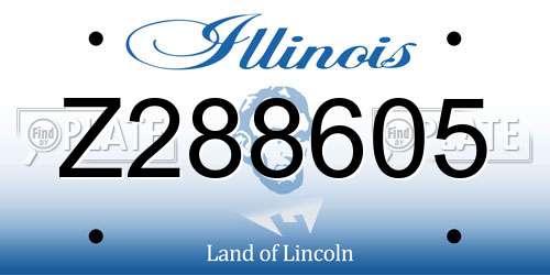 Z288605 Illinois License Plate