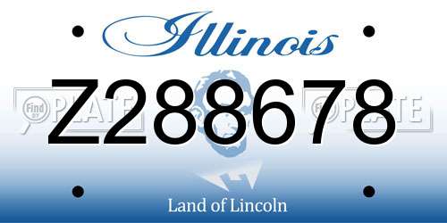 Z288678 Illinois License Plate