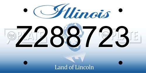 Z288723 Illinois License Plate
