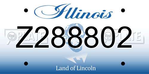 Z288802 Illinois License Plate