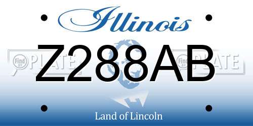 Z288AB Illinois License Plate