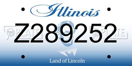 Z289252 Illinois License Plate