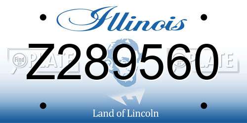 Z289560 Illinois License Plate