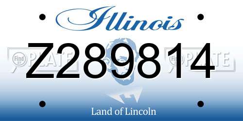 Z289814 Illinois License Plate