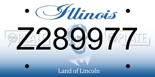 Z289977 Illinois License Plate