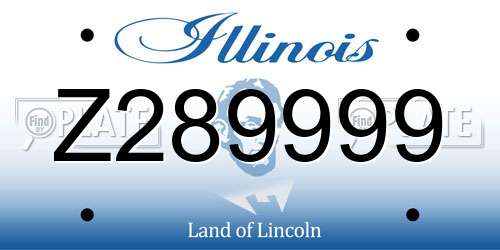 Z289999 Illinois License Plate