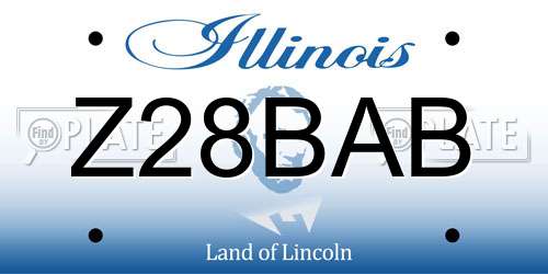 Z28BAB Illinois License Plate