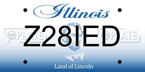 Z28IED Illinois License Plate