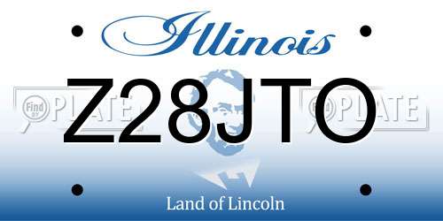 Z28JTO Illinois License Plate