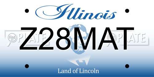 Z28MAT Illinois License Plate