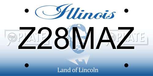 Z28MAZ Illinois License Plate