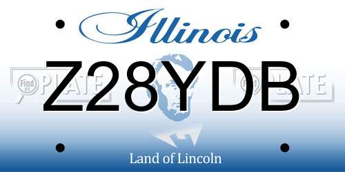 Z28YDB Illinois License Plate