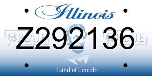 Z292136 Illinois License Plate