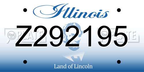 Z292195 Illinois License Plate