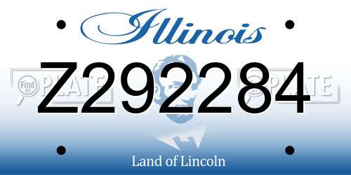 Z292284 Illinois License Plate