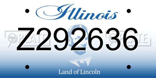 Z292636 Illinois License Plate