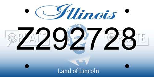 Z292728 Illinois License Plate