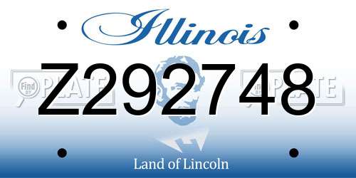 Z292748 Illinois License Plate