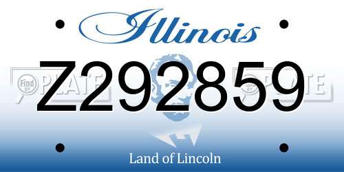 Z292859 Illinois License Plate