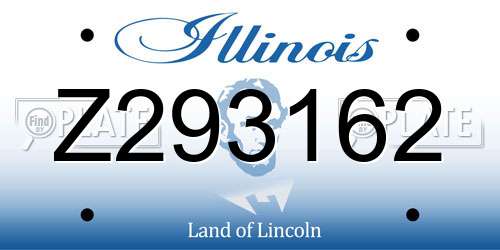 Z293162 Illinois License Plate