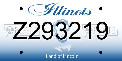 Z293219 Illinois License Plate