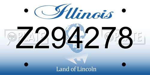 Z294278 Illinois License Plate