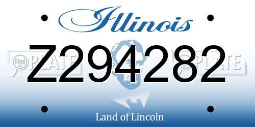 Z294282 Illinois License Plate