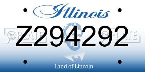 Z294292 Illinois License Plate