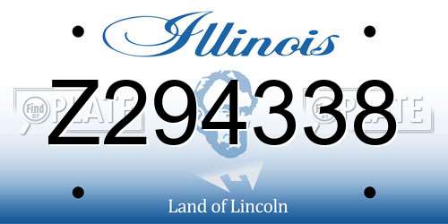 Z294338 Illinois License Plate