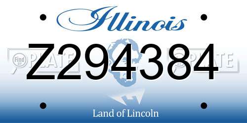 Z294384 Illinois License Plate