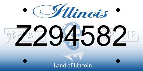 Z294582 Illinois License Plate