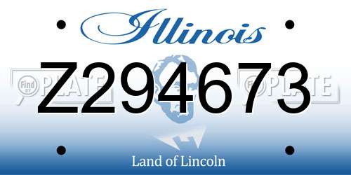 Z294673 Illinois License Plate