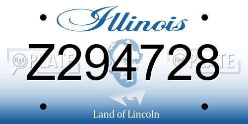 Z294728 Illinois License Plate