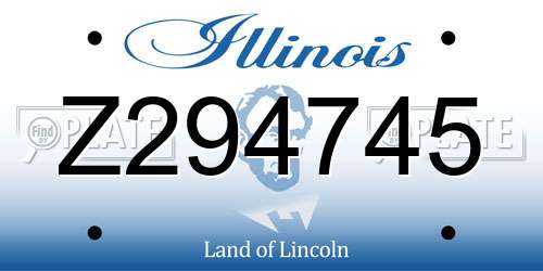 Z294745 Illinois License Plate