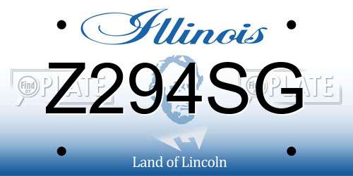 Z294SG Illinois License Plate