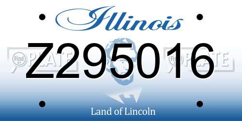 Z295016 Illinois License Plate