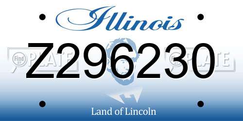 Z296230 Illinois License Plate