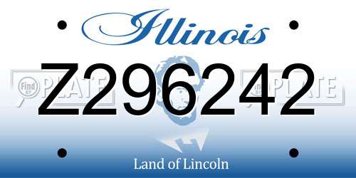 Z296242 Illinois License Plate