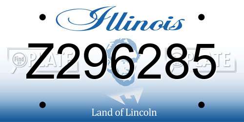 Z296285 Illinois License Plate