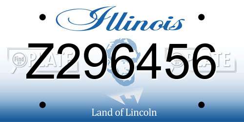 Z296456 Illinois License Plate