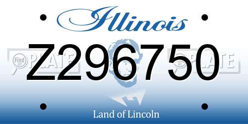 Z296750 Illinois License Plate