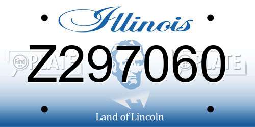 Z297060 Illinois License Plate