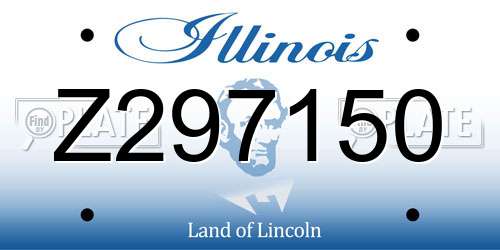 Z297150 Illinois License Plate