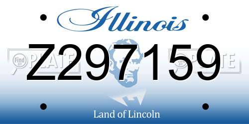 Z297159 Illinois License Plate