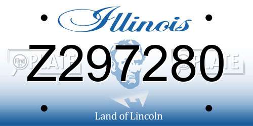 Z297280 Illinois License Plate