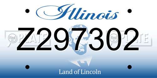 Z297302 Illinois License Plate