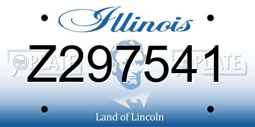 Z297541 Illinois License Plate