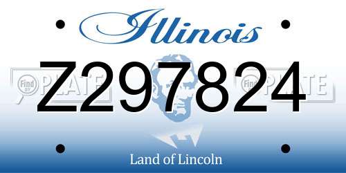 Z297824 Illinois License Plate