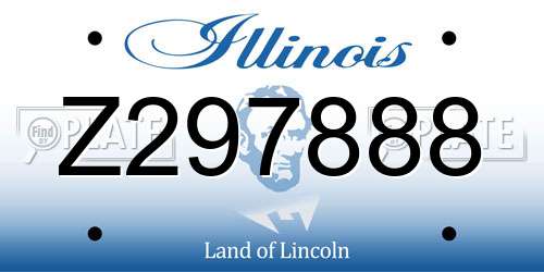 Z297888 Illinois License Plate