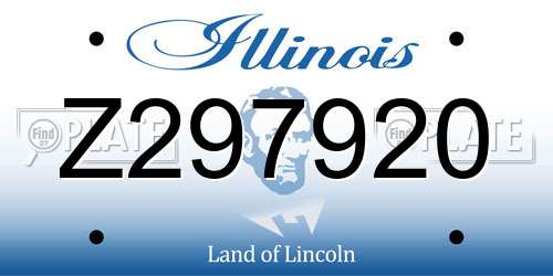 Z297920 Illinois License Plate